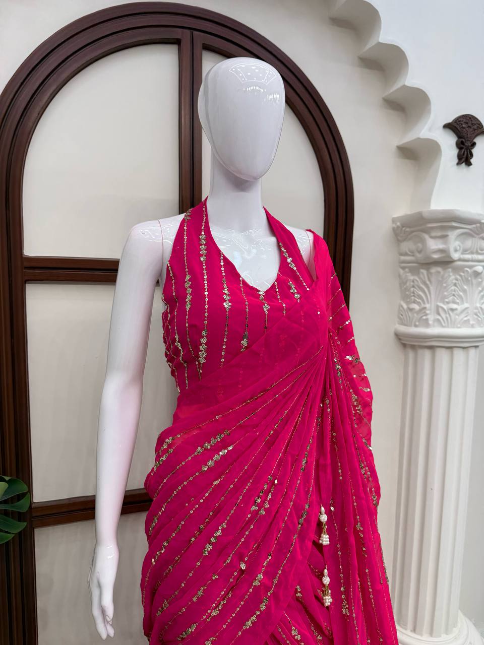 Radiant Rani Pink Silk Lehenga Choli Adorned with Opulent Heritage Floral Motifs and Intricate Zari Borders